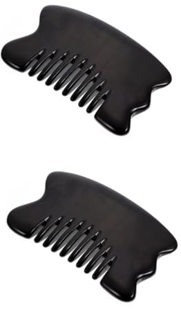 MAGICLULU 2 Stk Massagekamm Nackenmassagegeräte Gesichtsmassagerolle Manuelle Kopfhautmassagegeräte Gesichtswerkzeuge Muskelschaber Gesicht Guasha Brett Spitze Tabletten Kratzen Hörner