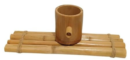 Fontaine à Eau en Bambou avec Pompe, Fontaine à Eau Feng Shui en Bambou, décoration de Jardin Japonais d'extérieur, Faite à la Main(40CM)