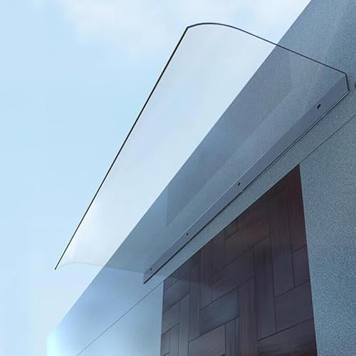 XRDSHY Vordach Überdachung Haustürvordach,Regenschutz Vordach für Haustür aus Polycarbonat Transparent Pultvordach Wetterschutz,Rundbogenvordach Inkl Montagematerial,40x160cm/15.75