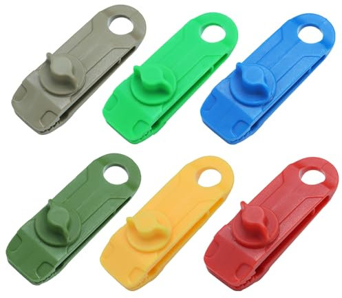 Acpetdr Tarpaulin Clips, Tarp Clips,Heavy Duty Lock Grip Clamps(6 Pieces),Shark Tent Fasteners Clips for Awnings,Secure Lock Grip Clamps for Camping,Caravan,Car Covers and More