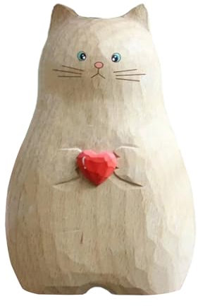 CPAOWEHF Cartoon Katzen Vase Töpfe Kunstharz Blumenarrangement Herzförmige Handgefertigte Heimdekoration