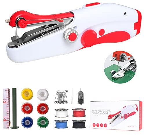 Handnähmaschine, Tragbare Elektrische Mini-Nähmaschine mit Schnellstich für Anfänger und Erwachsene, Einfach zu Bedienen, Geeignet zum Nähen von Kleidung, für Familienreisen und Heimwerken