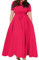 MOKBAY Femme Unie Col Rond Volants Mes Commandes Summer Dress Elegant de Soirée Sexy Manche Courte Rose Vif Cintrée Ete Robe Longue Boheme Chic Robe Femme Grande Taille Rose Vif XXL