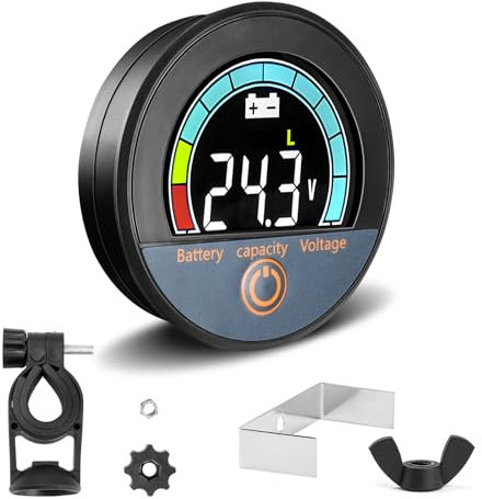 diymore Batteriewächter 12V 24V 36V 48V 60V 72V 84V, IP67 Wasserdichtes Batteriekapazitätsmonitor DC 7-100V für Lithium-, Lithium-Eisen- und Blei-Säure-Batterien, mit Summeralarm für Golfwagen, Autos