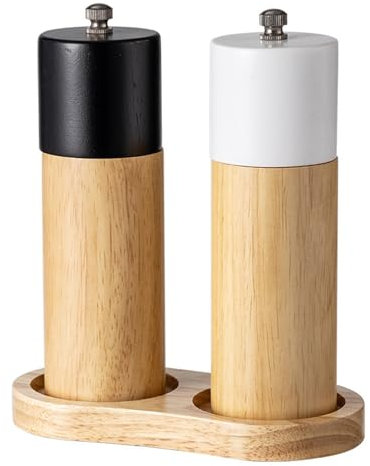 TSMORY Manual Wood Grinder Adjustable Coarseness Salt and Peppers Mill for Cooking Enthusiasts Grinder with Nonslip Base