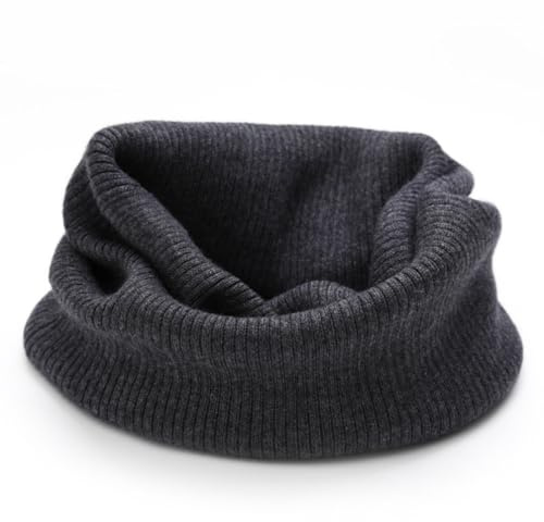 YWTAENOH Kaschmir-Schals für Damen und Herren, Halswärmer, gestrickt, kreisförmig, dick, Unendlichkeitssymbol, dunkelgrau, Einheitsgröße
