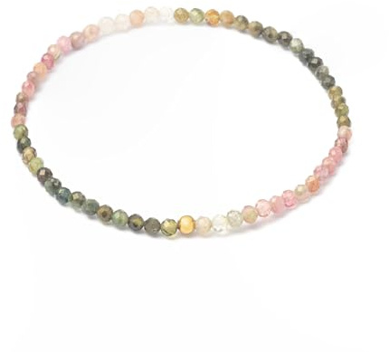 BERGERLIN Naturstein Perlenarmband Damen Herren, facettiert 4mm, Silber | Feines Naturstein Armband Damen 4mm facettiert: 925 Silber, echte Heilsteine – vom deutschen Prüflabor bestätigt.