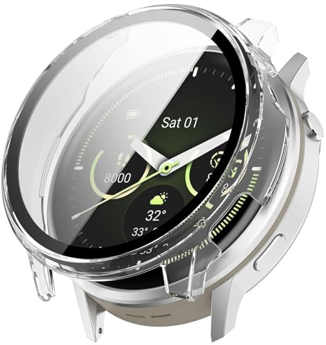 Für Garmin Venu 4 45mm Kunststoff Design Schutzhülle + 9H Hart Glas Transparent