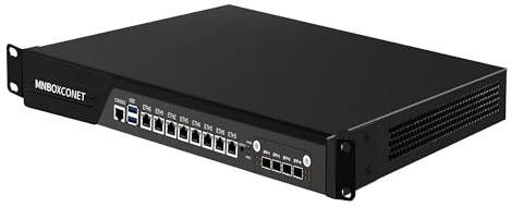 MNBOXCONET 1U Firewall 19 inch Appliance C236 Redundancy Power Supply Core i7 8700, 8 x 2.5 Gigabit Ethernet OPNsense, Network Hardware Server, Barebone NO RAM SSD, USB 3.0, Console