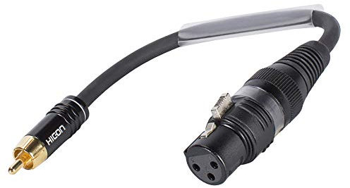 Sommer Cable Adapterkabel RCA Cinch 2-pol male auf XLR 3-pol female 15cm HICON Stecker | TRH8U0015-SW
