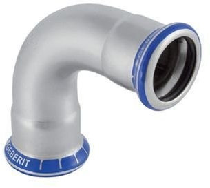 Geberit Mapress Edelstahl Bogen 90 ° Buchse auf Buchse Durchmesser 15 mm Edelstahl