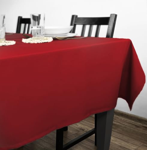 Rollmayer Tischdecke Tischtuch Tischwäsche Gastronomie Kollektion Vivid Uni einfarbig pflegeleicht waschbar 21 Farben zur Auswahl, Produkt für den täglichen Gebrauch(Rot 12, 130x180cm)