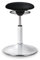 BALIMO Classic - Bewegungshocker - Sitztrainer - ergonomischer Sitzhocker - Hocker mit Schwingeffekt - Rücken-Trainer - Bewegungsstuhl - Bürohocker - Standfuß Chrom - Bezug Schwarz
