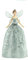 Silberfarbener Engel mit gemustertem Rock als Weihnachtsbaumspitze, 18 cm