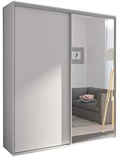 mb-moebel Moderne Schlafzimmer Möbel Kleiderschrank mit Schwebetüren Schrank Bora 204 cm