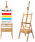 MEEDEN Studio H-Frame Easel with Art Supply Storage Drawer - Adjustable (60~75) Solid Beech Wood Easel Stand for Artists, Students and Adults, Holds Canvas Art up to 35