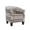 Home Detail Modern Tub Chair, Accent Bedroom Seat, Living Room Chair, Dining Chairs, Small Armchair or Occasional Chairs in Beige Tartan Fabric