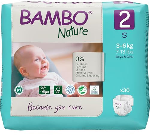 Bambo Nature Baby Windeln Größe 2 (3-6kg) - 22 St. Premium Diapers mit verbesserter Auslaufsicherheit | Ultimativen Komfort & Freiheit für Neugeborenes | Dermatologisch getestet Nappies