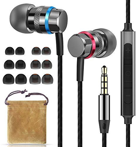 HIFI WALKER A1, in Ear Kopfhörer Kabel mit Mikrofon und Lautstärkeregler HiFi Stereo Geräuschisolierung Bequeme Satte Bässe Earphones mit 3,5 mm Stecker für iPhone iPad MP3 Players
