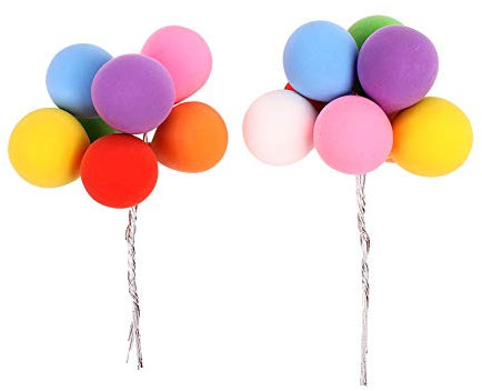 Unimall 16 Stück Bunte Ballon Cake Toppers Kit Ballon Alles Gute zum Geburtstag Kuchen Dekoration für Jungen Mädchen Kind Geburtstagsfeier Lieferungen