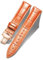 BINLUN Leder Uhrenarmband Lederarmband Ersatz Uhrenarmbänder für Herren Damen mit Silber/Gold/Roségold Schmetterling Faltschließe 12-24mm(14mm Orange-Roségold Schnalle)
