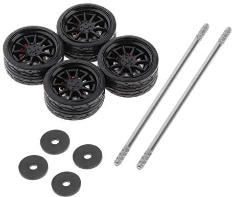 SunniMix 1:64 Skala Auto Gummi Rad Reifen Hub Rad Felgen Weiche Gummi Reifen für RC 1/64 Auto-Set von 4 - G5