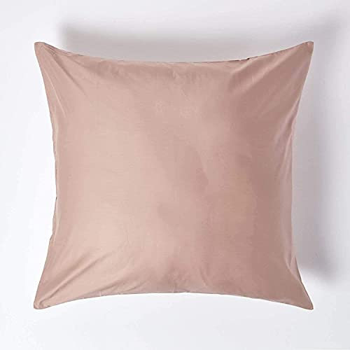 HOMESCAPES Luxus Kissenbezug beige 60x60 cm, 100% ägyptische Baumwolle, Kissenhülle Fadendichte 1000