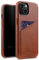 STILGUT Cover kompatibel mit iPhone 13 Hülle mit Kartenfach, Case aus Leder, Kartenhülle - Cognac Nappa