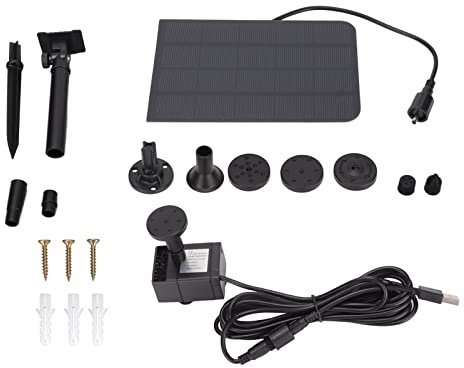 Solar Fountain Pond Pump 200L/H Solar Water Pump USB Powered Micro DC Water Pump Fountain Landscape Outdoor Garden Fountain Pump 4.5-10V