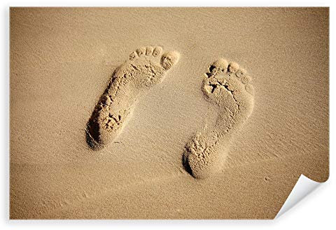 Postereck - 3313 - Fußabdruck, Strand Sand Füße Natur Abdruck - Wandposter Fotoposter Bilder Wandbild Wandbilder - Leinwand - 60,0 cm x 40,0 cm