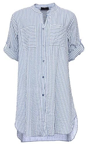 Zwillingsherz Longbluse im Streifen Muster – Hochwertiges Sommerkleid für Damen Frauen Mädchen - Abendkleid Freizeitkleid Strandkleid - Locker luftige Tunika - Perfekt für Frühling Sommer Herbst