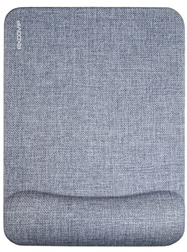 Tappetino Mouse Poggiapolsi Ergonomico Con Base in Gomma Antiscivolo per Computer, Home Office, Compatibile Con Laser e Ottici, Grigio