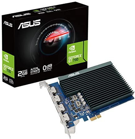 ASUS NVIDIA GeForce GT 730 Grafikkarte (PCIe 2.0, 2GB GDDR5 Speicher, 4X HDMI Ports, Single-Slot-Design, Passive Kühlung)