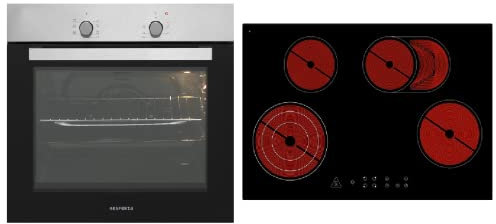 Respekta autarker Einbaubackofen, edelstahl, Glaskeramikkochfeld Touch Control