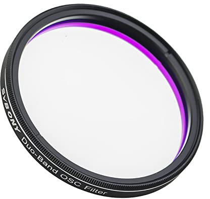 Svbony SV220 Astro Dual Schmalband Filter, 2 Zoll 7nm H-Alpha OIII Filter, Gegen Lichtverschmutzung Geeignet für CMOS Farbkameras, Teleskop Filter für Astrofotografie von Emissionsnebeln