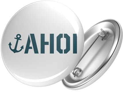 Huuraa Button Ahoi Anker Seemannsgruß Geschenk Größe 25mm Ahoi Anker Geschenkidee