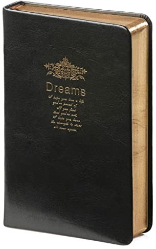 Kalpa Dreams A6 Vintage Notitieboek Gold Schwarzer Ledereinband (95x145mm) 260 Seiten