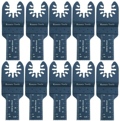 Pack of 10 x 20mm Wide Oscillating Multi Tool Blades/Wood Cutter Saw Blades Set Compatible with Dremel Fein Multimaster Makita Stanley Worx Dewalt Multi Tool Etc Oscillating Multitool Blade