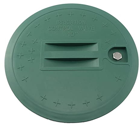 Maxmoral Green Plastic Valve Box Cover Lid Replacement for Circular Sprinkler System Irrigation Control Valve Box, 10 Outer Diameter