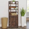 INLIFE Vitrine Dunkelbraun 46x24x140 cm Massivholz Paulownia,Braun,6.5KG,338506