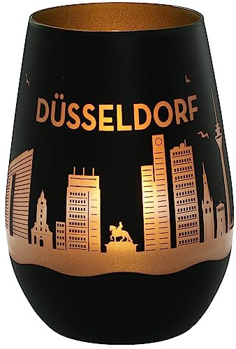 Goodtimes Windlicht Düsseldorf Skyline (Schwarz & Gold)