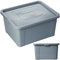 EDANTI Aufbewahrungsbox Mit Deckel Kunststoffbehälter Container (20 L, Grau)