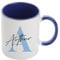 Getagift Personalised Mug Initial with Name, Alphabet Mug, Inside Coloured Coffee, Tea Mug. (Navy Blue)
