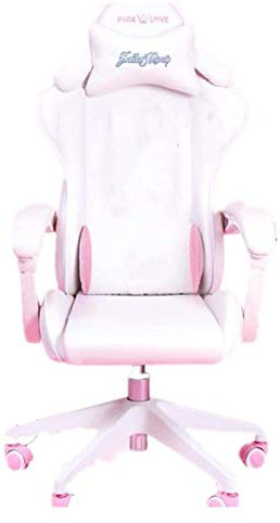 Chaise Gaming Chaise Bureau Chaise de Bureau Chaise de Jeu Rose Mignon Fauteuil d'ordinateur Bureau Maison Levage Chaise réglable Chaise de Massage pivotante pour la Maison (Couleur : Blanc)