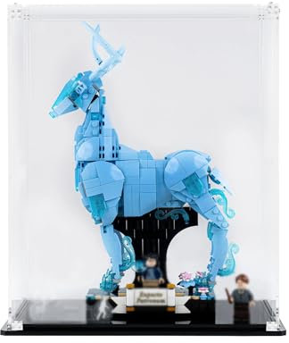 iCUANUTY Acrylic Display Case for Lego Harry Potter Expecto Patronum 76414, Dustproof Storage Display Case for Lego 76414 Toy Car, for Lego Lovers (Display Case Only), Size: 25 x 22 x 38 cm