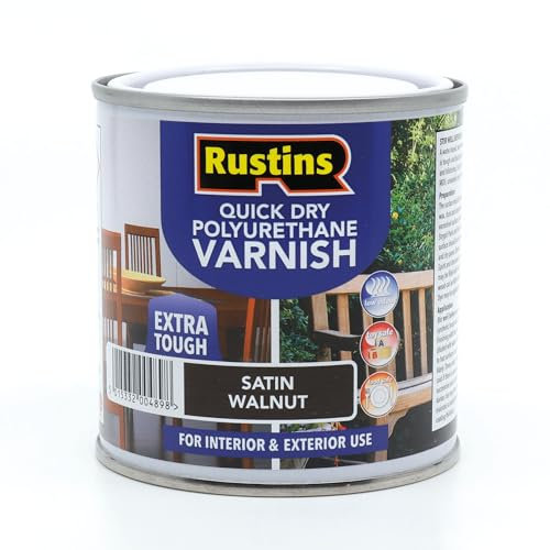 Rustins Quick Dry Polyurethane Varnish Satin Walnut 250ml