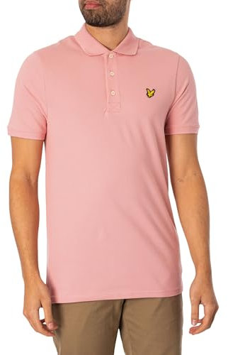 Lyle & Scott Mens Short Sleeve Polo Shirt Palm Pink XL