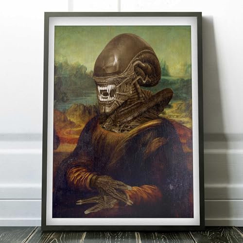 Mona Lisa Alien Xenomorph - Alien Print Art Gift Wall Home (A4)
