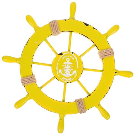 IMIKEYA Wand Dekoration Wohnkultur wandverkleidung Bauernhaus-Wand- nautisches Bootsrad lenkradbezug Bürodekoration Ruder Zubehör Timoneer aus Holz Buchstabe schmücken nell Holzboot
