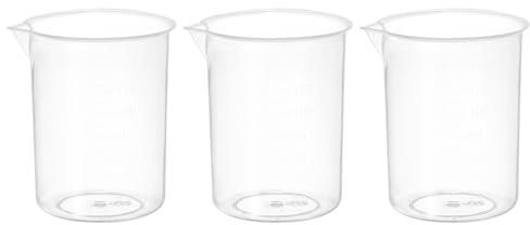 PATIKIL 150ml Measuring Cups, 3Pcs Polypropylene Beakers Graduated Measuring Pitcher Beakers with and Spout for Lab Experiments, Baking and Cooking, Transparent